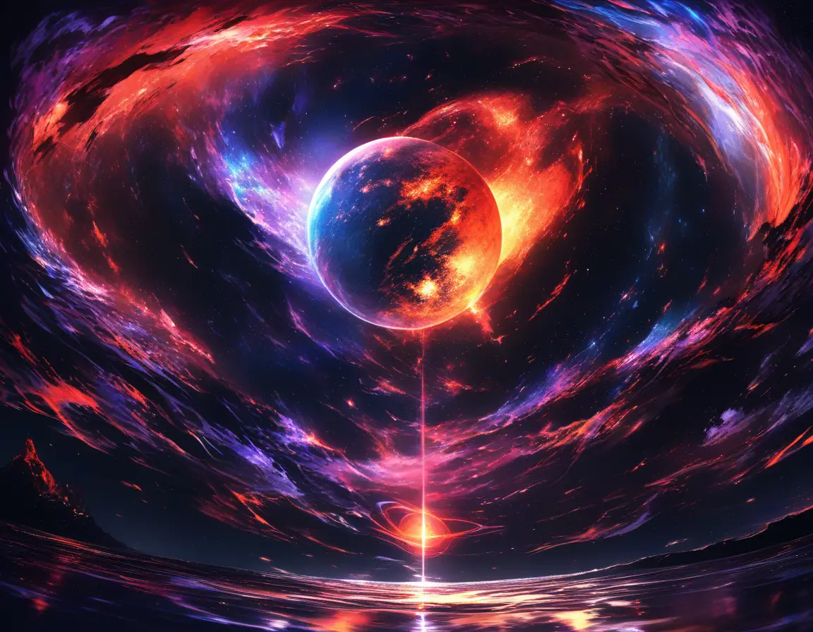 深空中旋轉翻騰的氣態巨行星木星