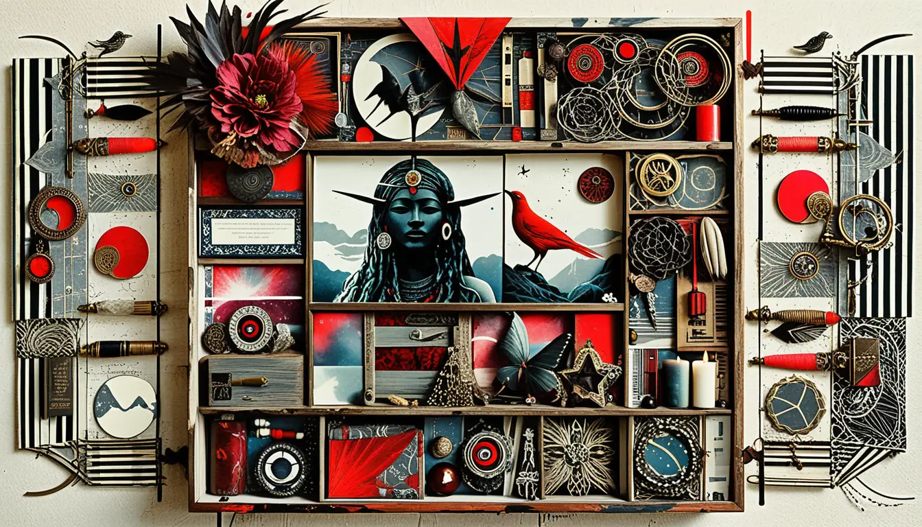 Mixed media shrine with radiant Black woman ancestor