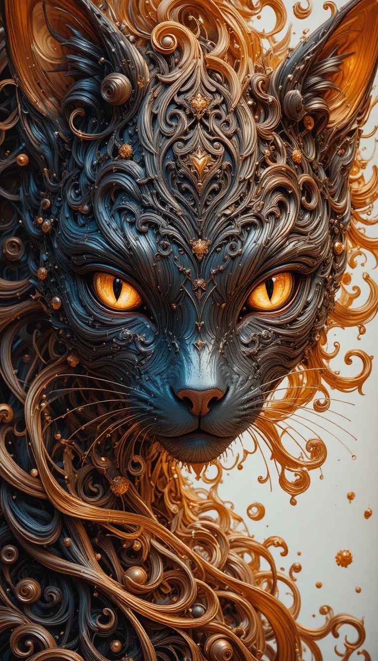 Retrato fantástico em close de um rosto de gato em anime