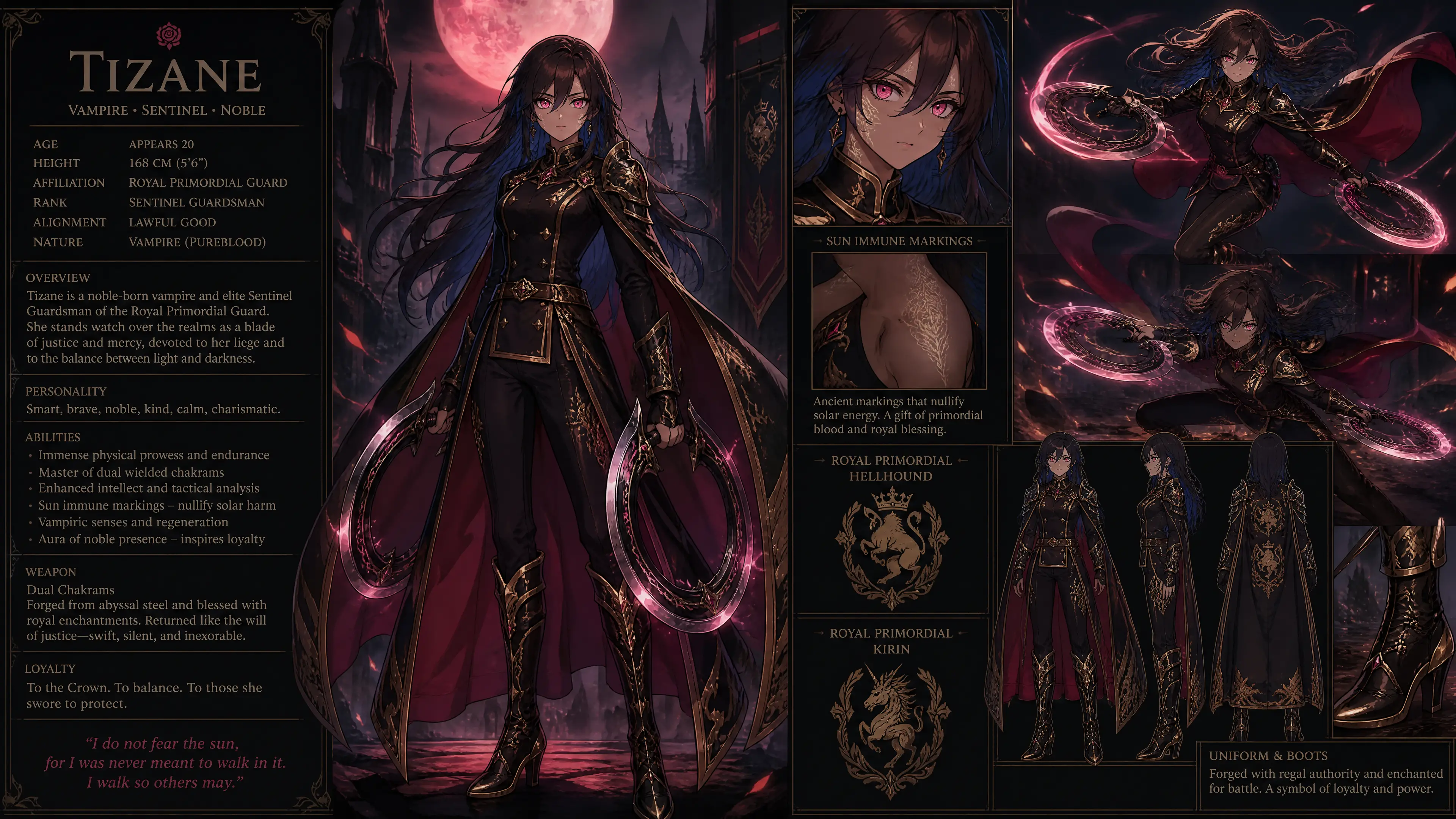 Vampire noble en uniforme de sentinelle royale