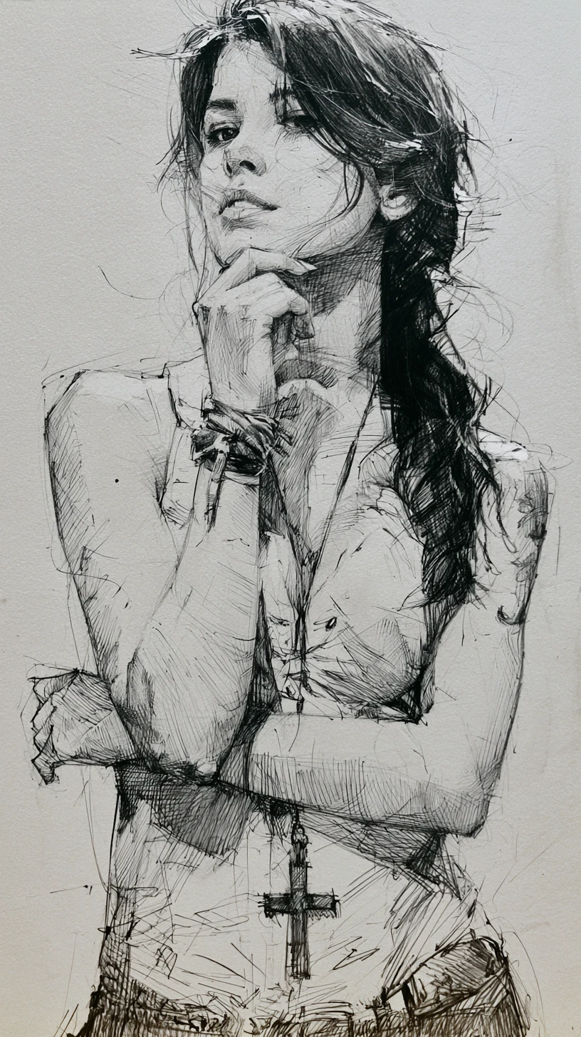 Belle jeune femme entre amour et haine bouillonnante