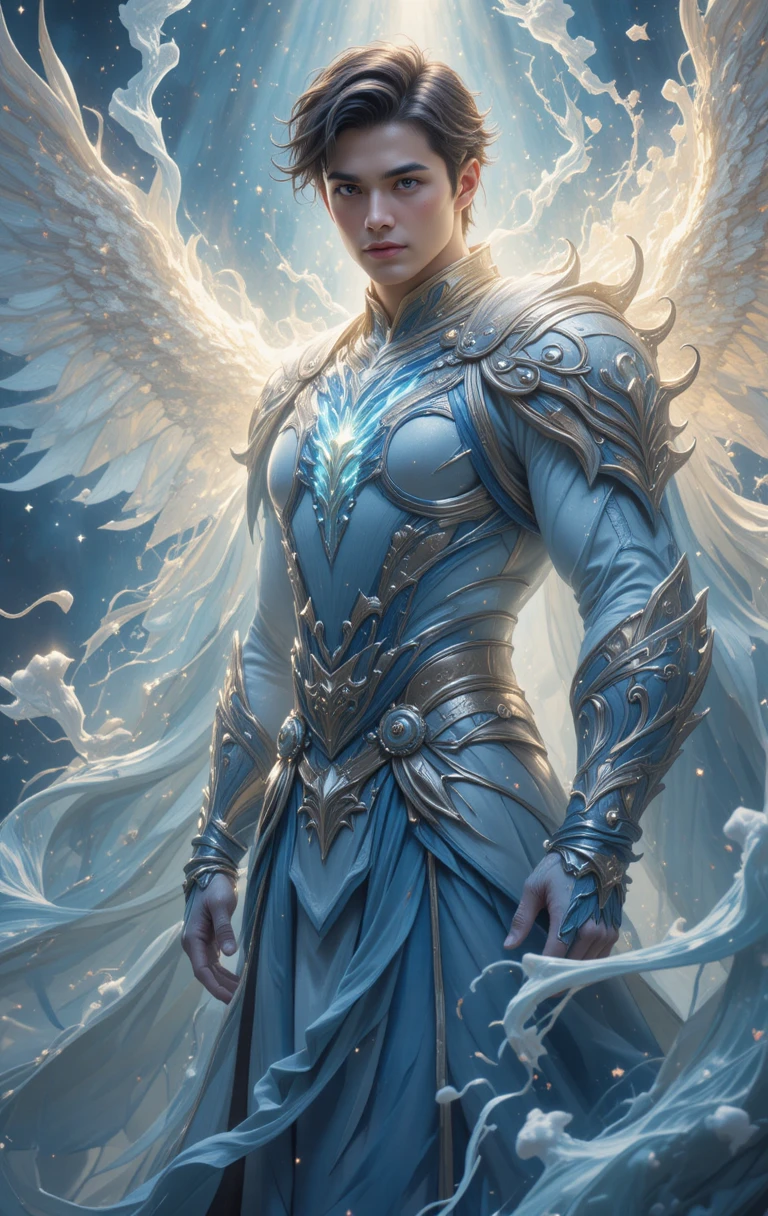 Anime fantasy man in a mystical animated universe