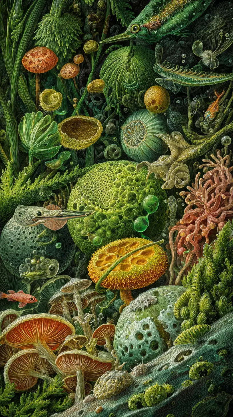 超現實風格的抽象交織生命形態油畫