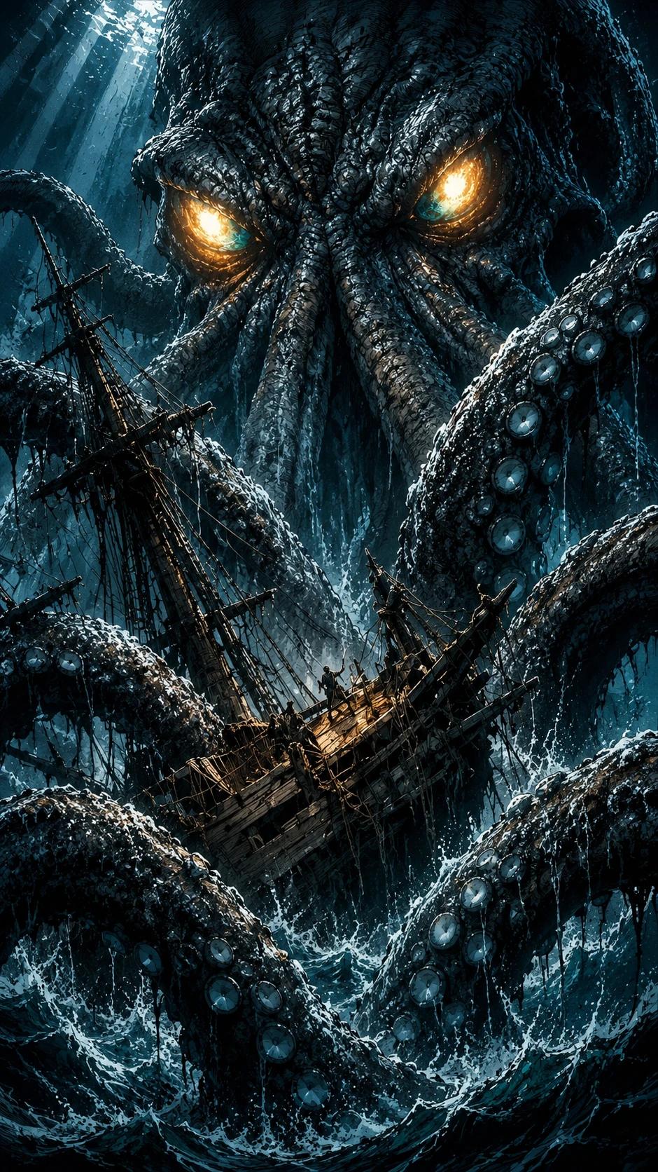 Dark fantasy illustration in graphic novel inspired style