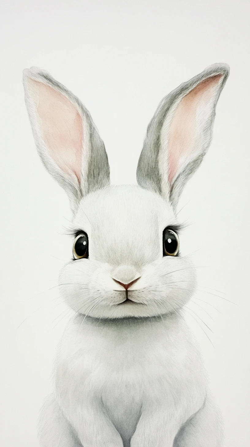 Coelho aquarela dos sonhos com grandes olhos brilhantes