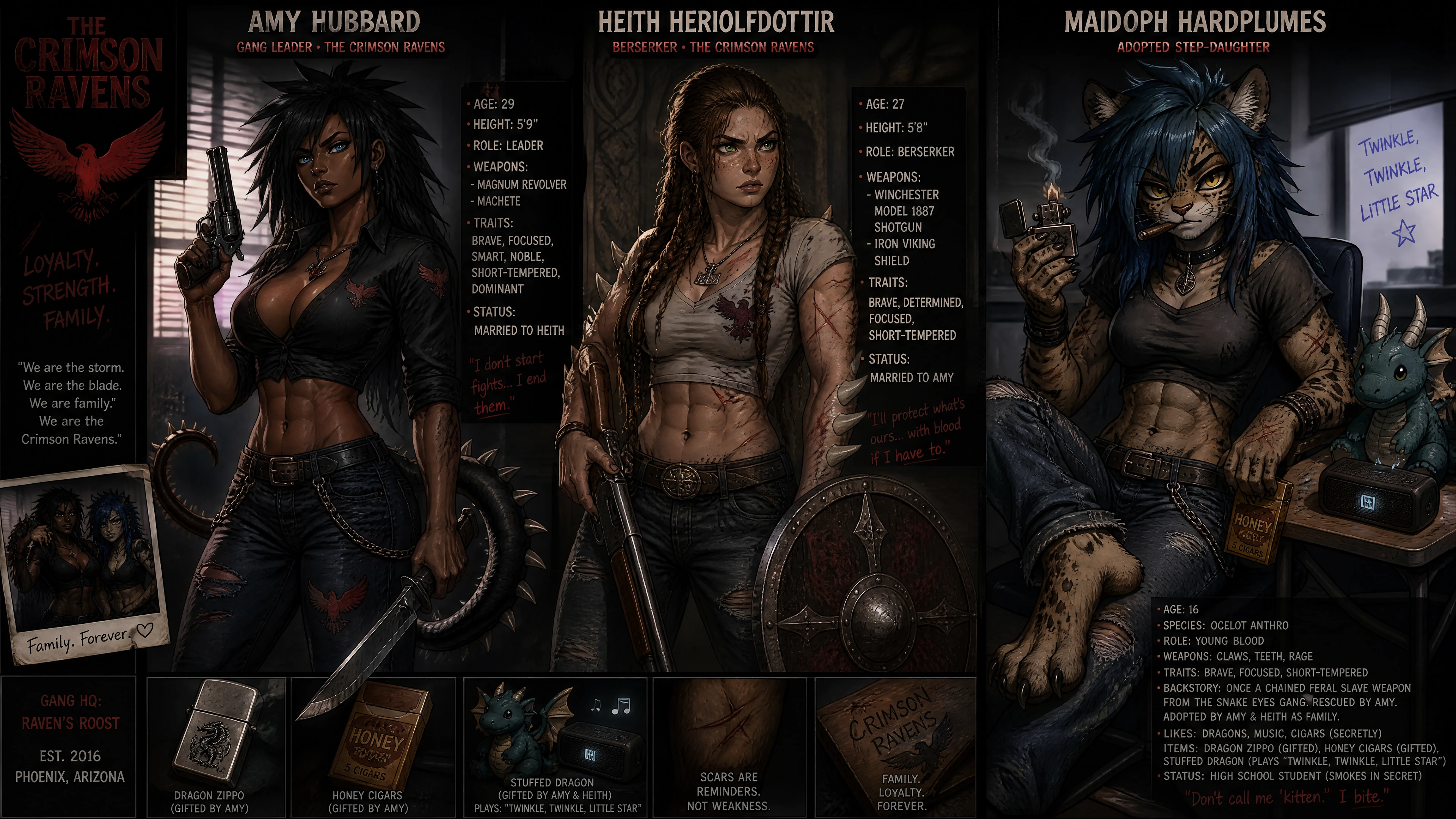 Líder de gangue armada, mulher com revólver e facão