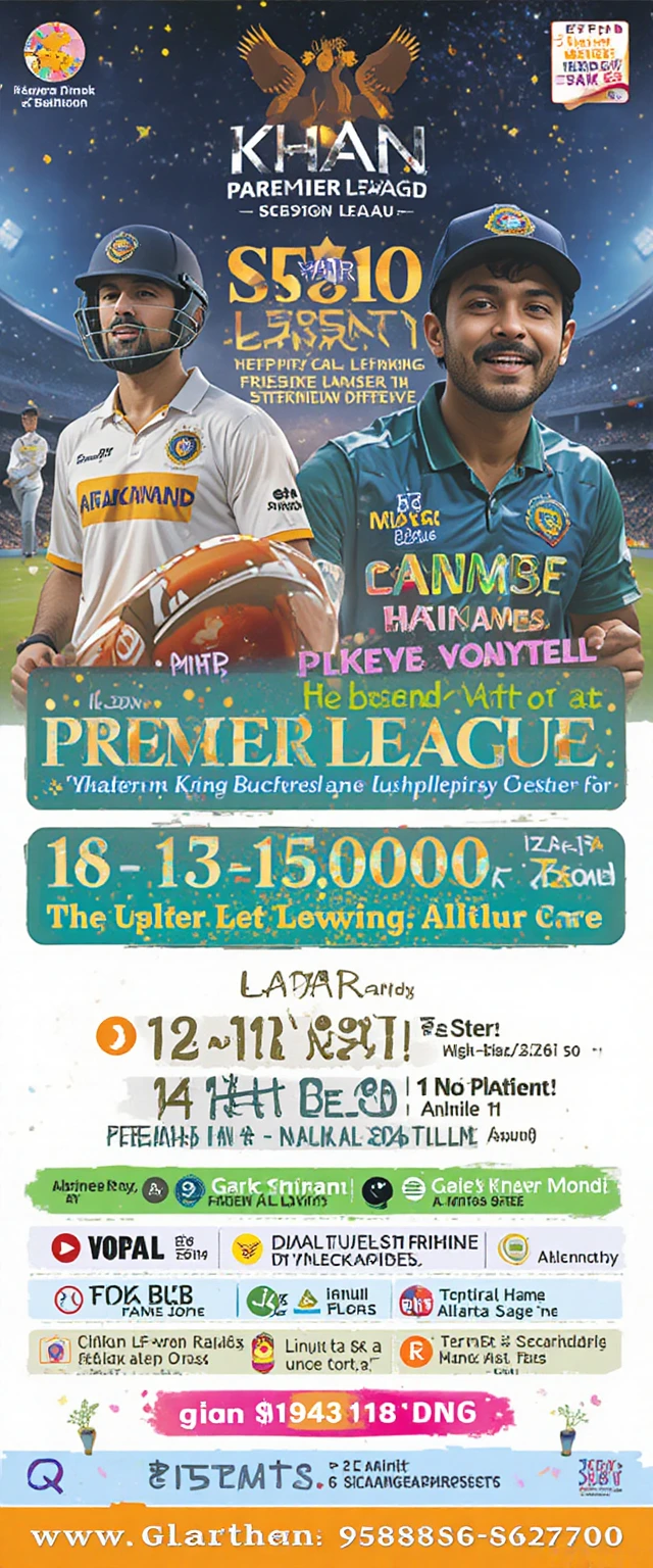 Colorful box cricket tournament poster with prize details