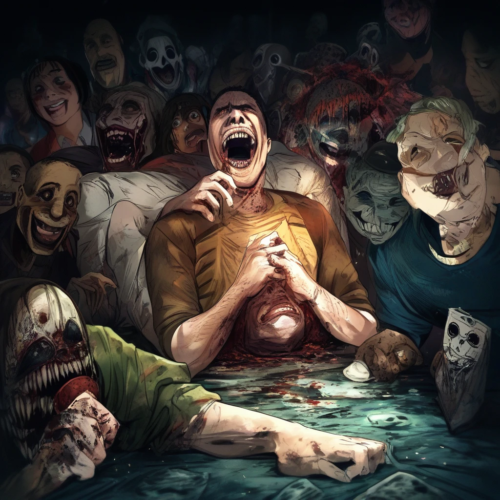 Collection of terrifying horror movie moments on screen