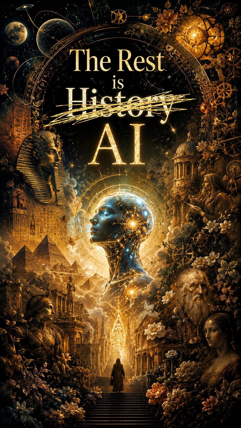 The Rest is History AI 텍스트의 신비로운 판타지 일러스트