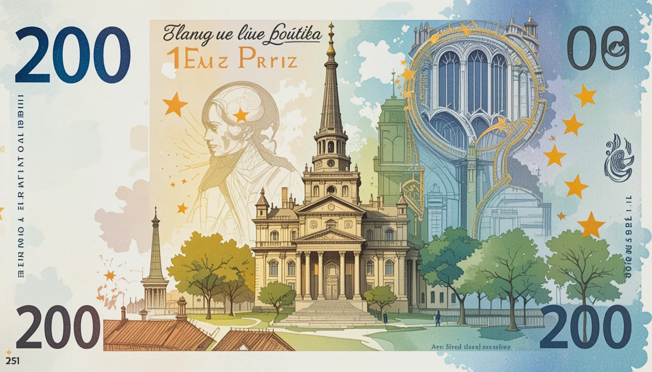 フランスのモニュメント入りオリジナル200ユーロ風ボードゲーム紙幣