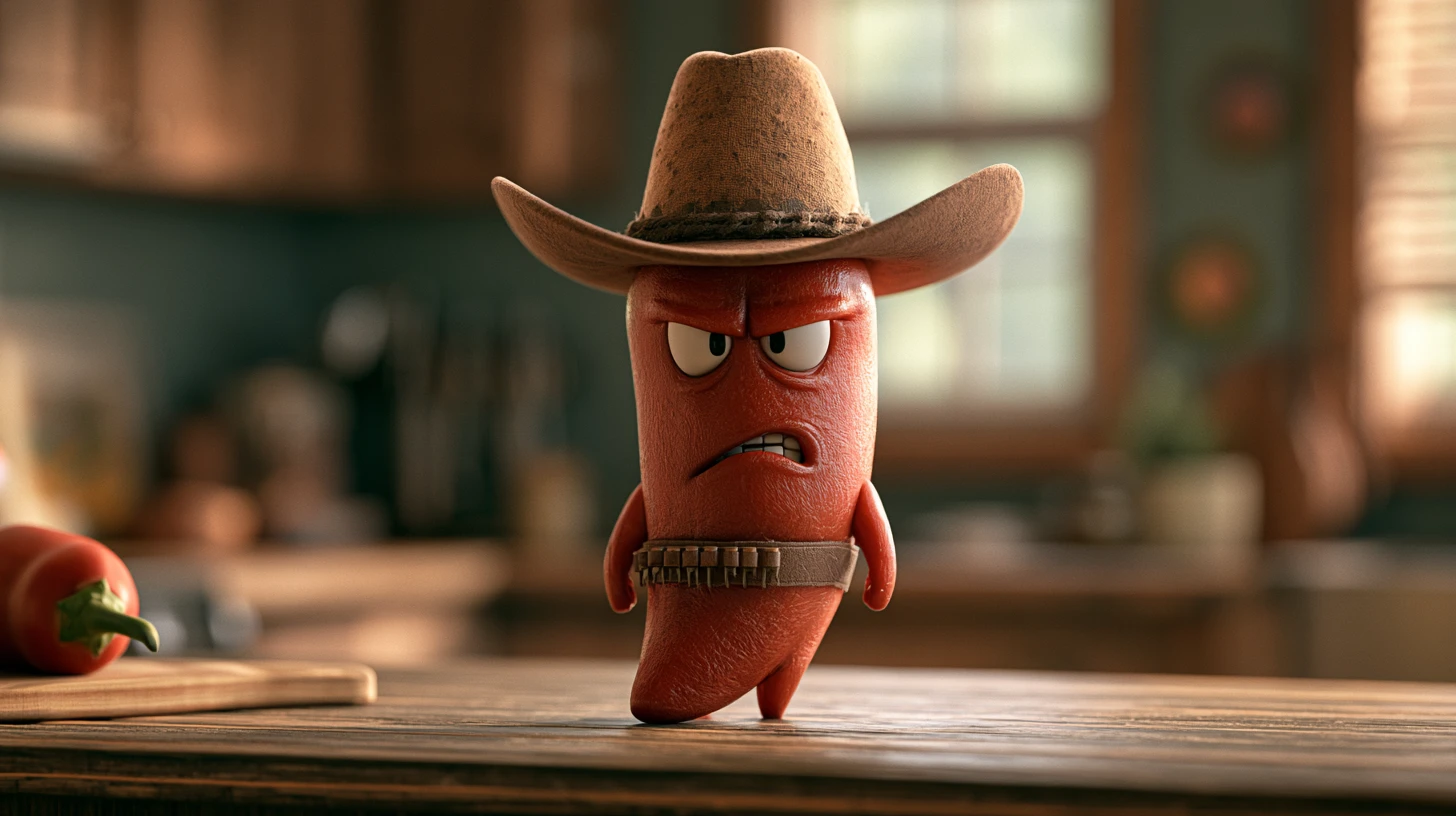 Cowboy Peperoncino Arrabbiato su un Tavolo da Cucina