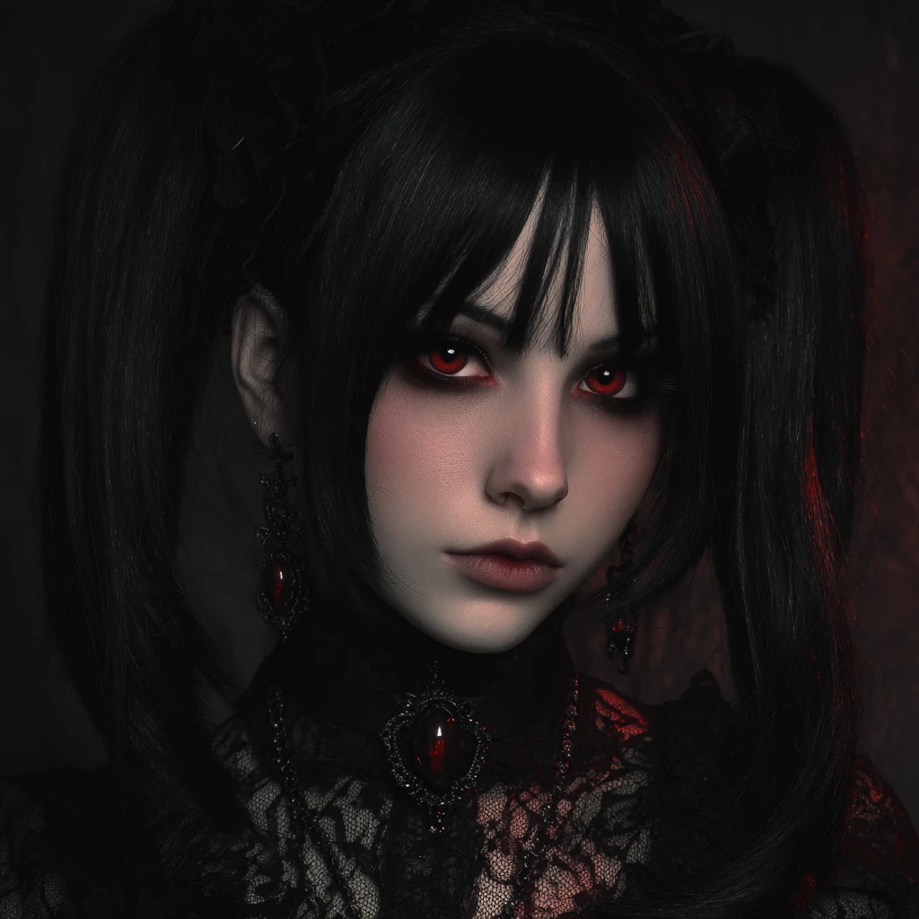 Mujer vampira ladrona oscura con estilo gótico victoriano