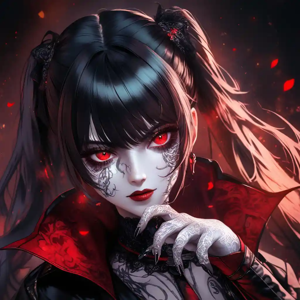 Oscura vampira ladra con stile gotico vittoriano