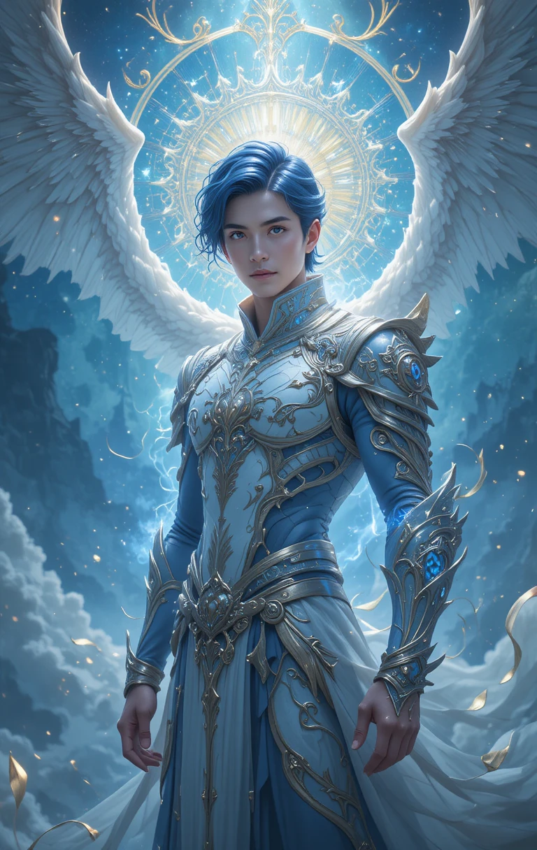 Homem de anime de um universo de fantasia místico