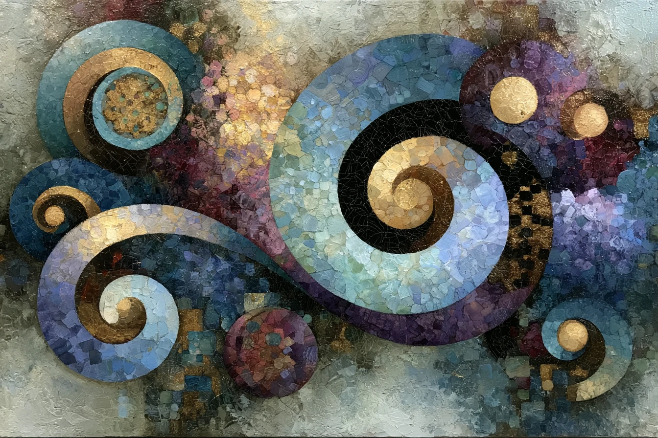Transição abstrata do silêncio à celebração jubilosa