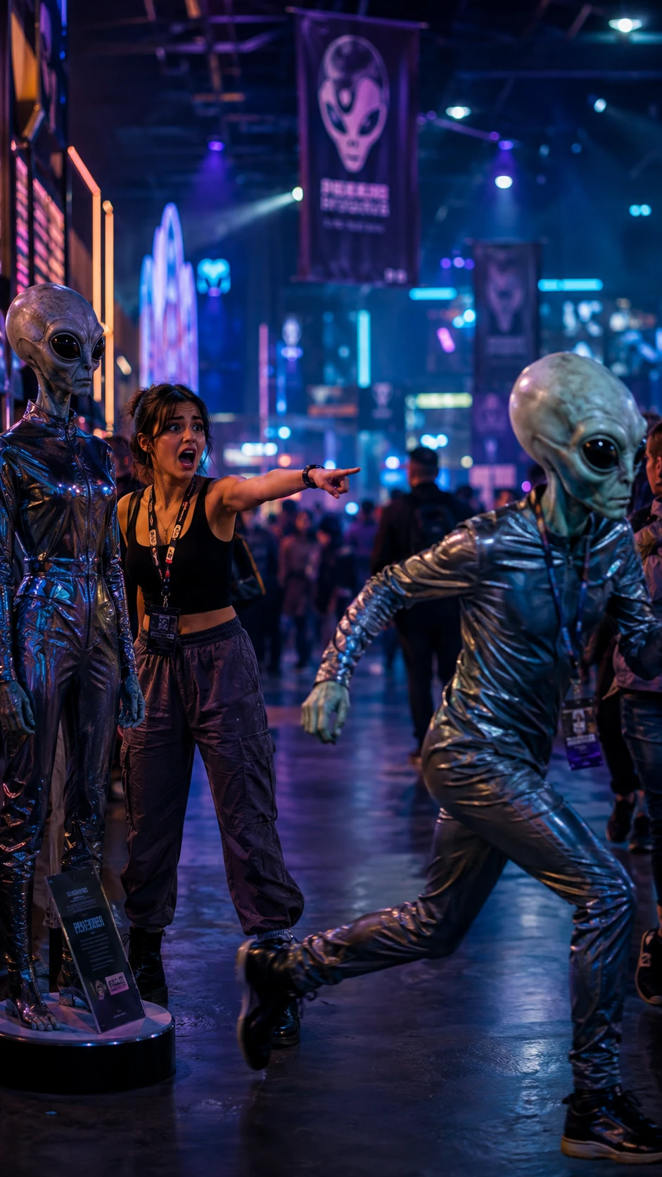 Jovem enfrenta alienígena em fuga em festival de ficção científica