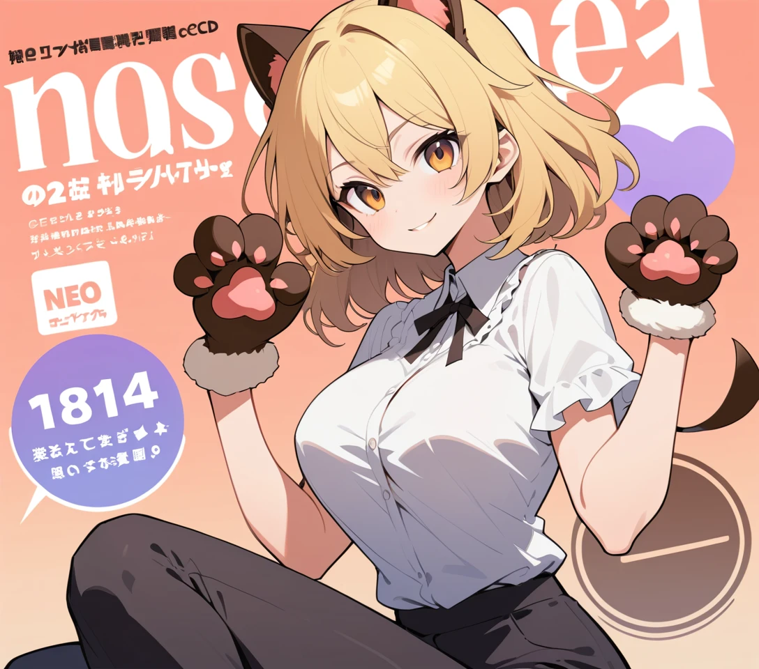 Donna anime giocosa su copertina di rivista con acquerello astratto