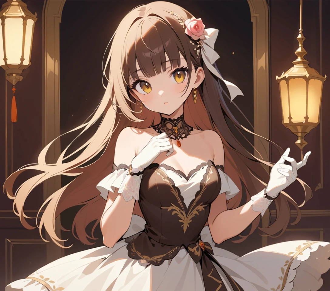 Elegant girl in lace dress holding a ceramic vessel