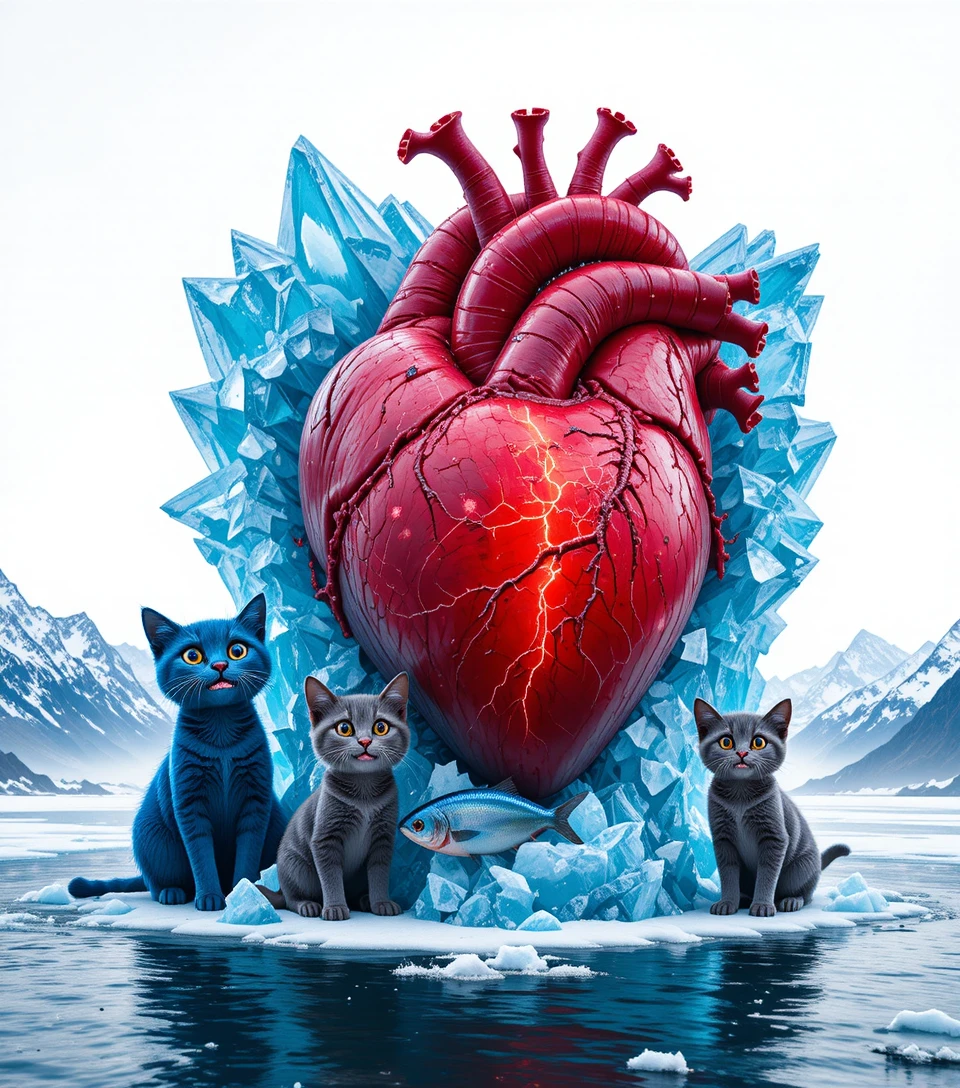 Quatro gatos de desenho animado brincalhões em um fundo branco limpo