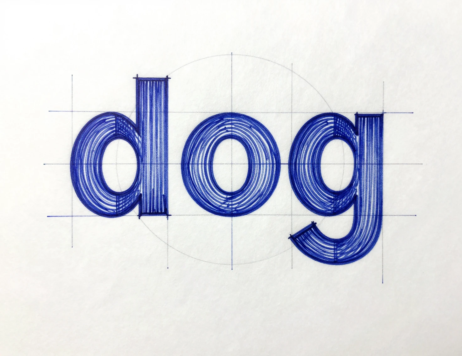 Esboço tipográfico de cachorro desenhado à mão com letras divertidas