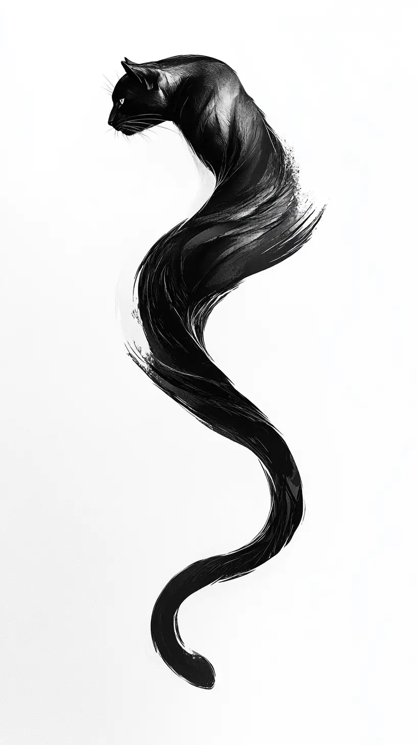 Schwarzer Panther bildet eine unmögliche Möbius-Schleife – Illustration