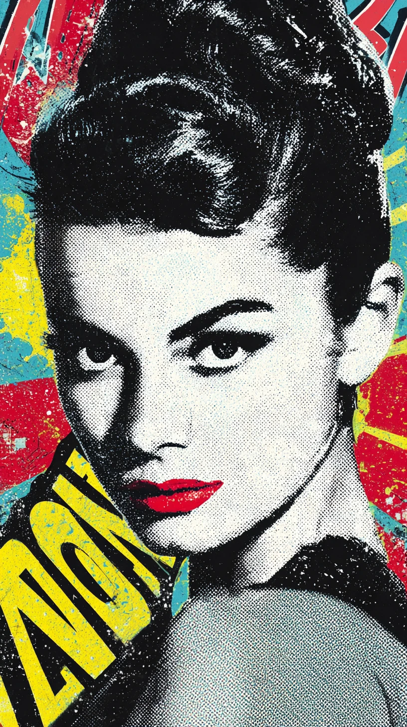 Pop art portrait of a 1950s Hollywood screen legend