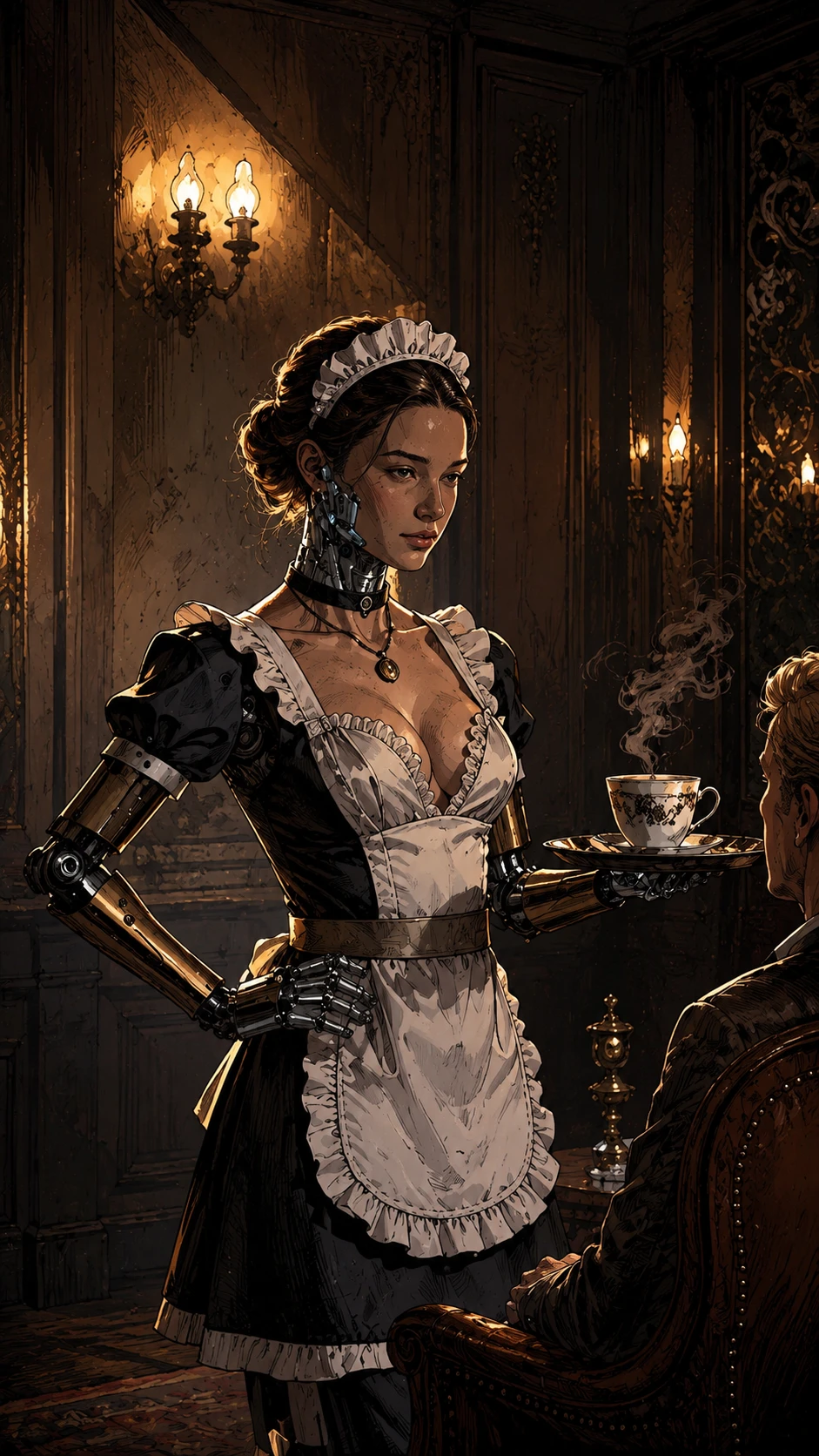 Dark fantasy graphic novel style fantasy character illustration