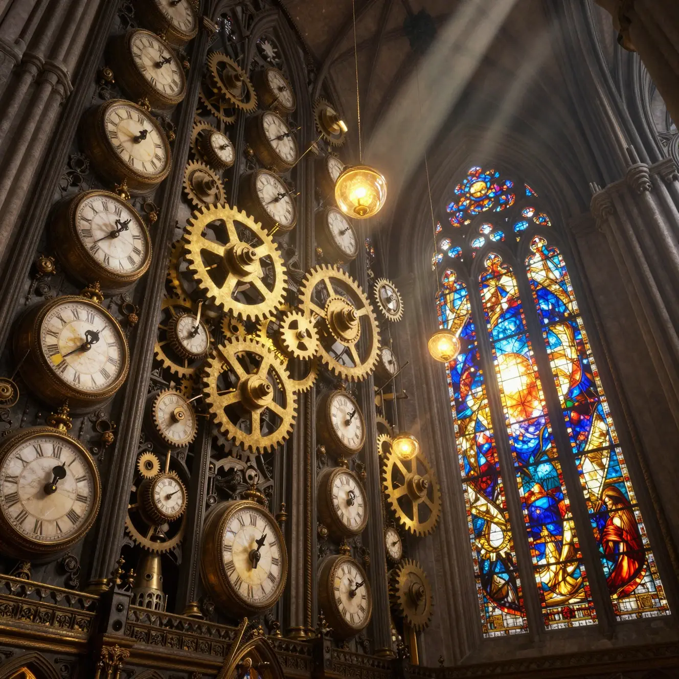 Surreal Cathedral Built From Antique Clocks And Gears