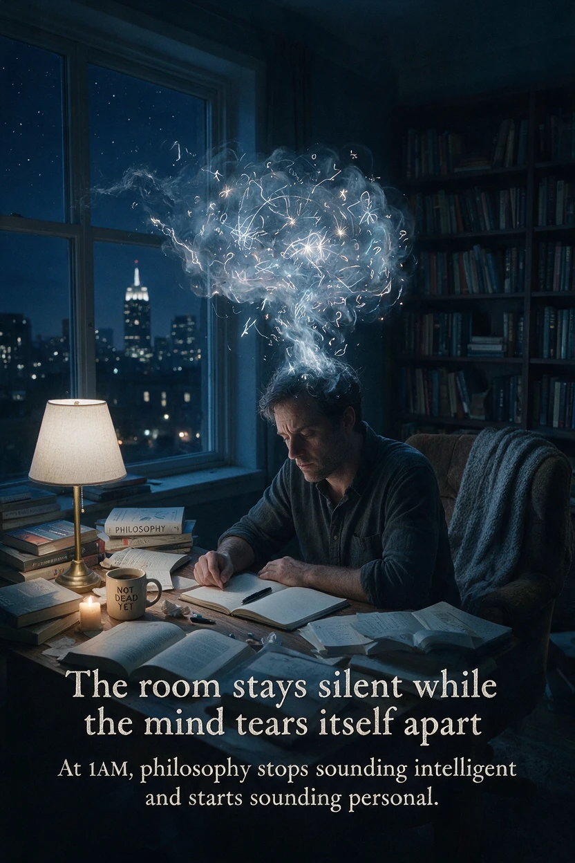 Silent room capturing the weight of sleepless inner turmoil