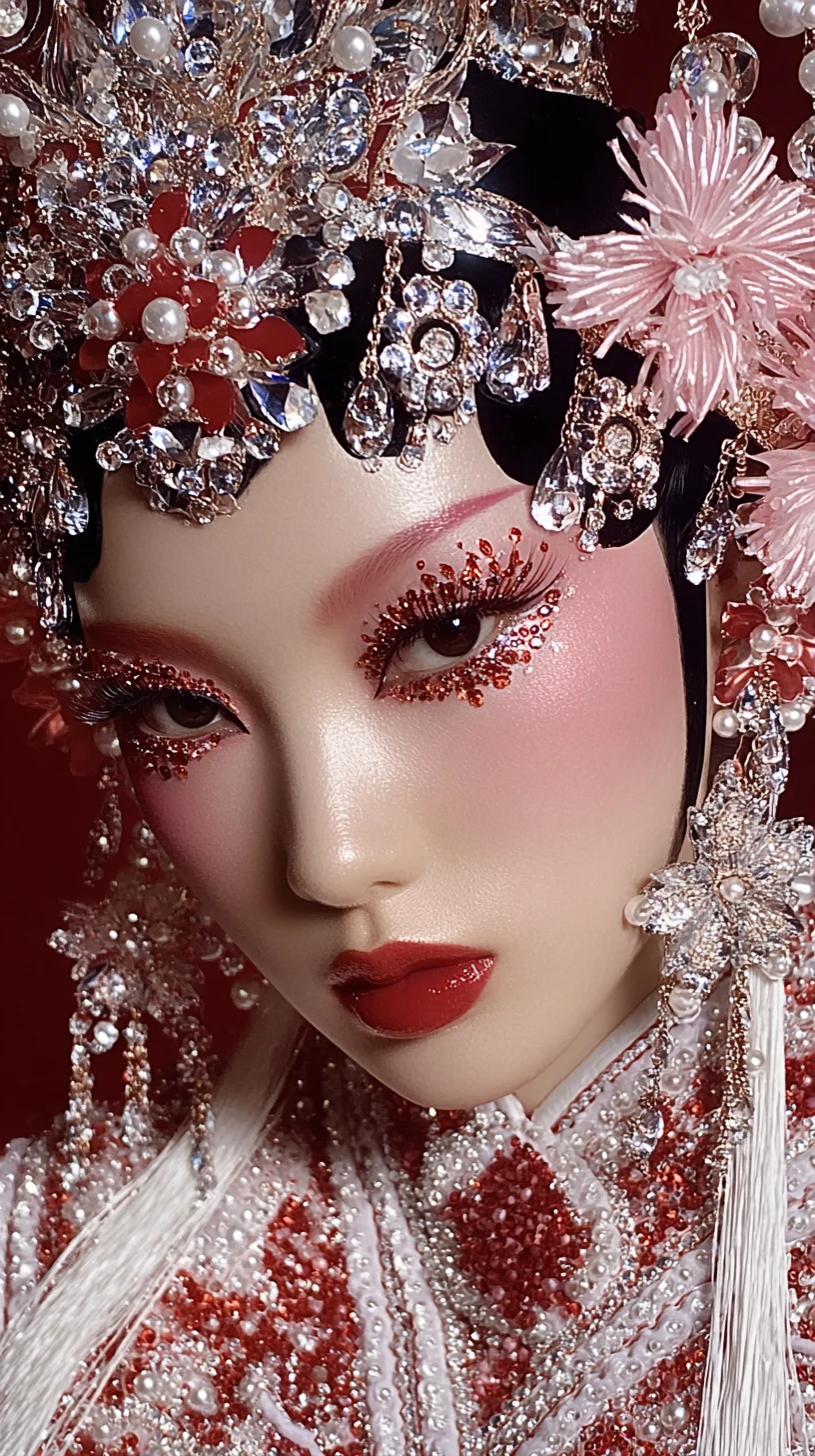 Ilustração de mulher asiática em traje tradicional de ópera chinesa