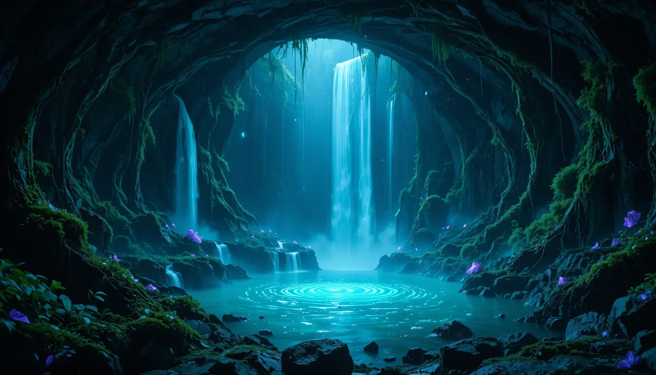Sumidouro escondido na selva com piscina de cristais brilhantes