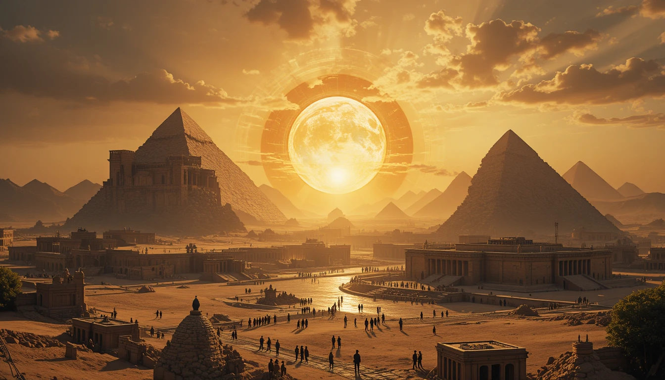 Capa de grupo do Facebook com pirâmides em um horizonte eterno