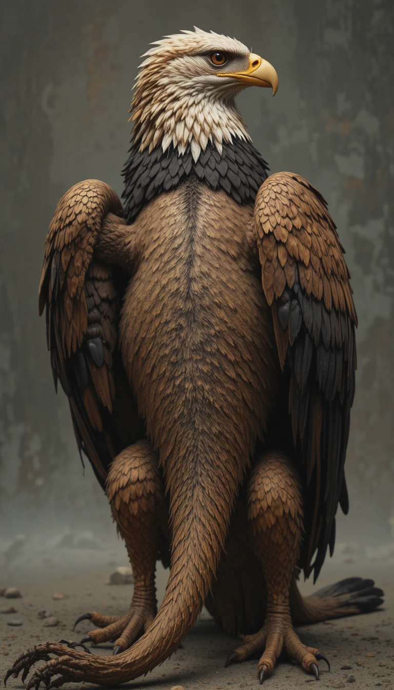 Grifo majestoso com corpo de leão e cabeça e asas de águia