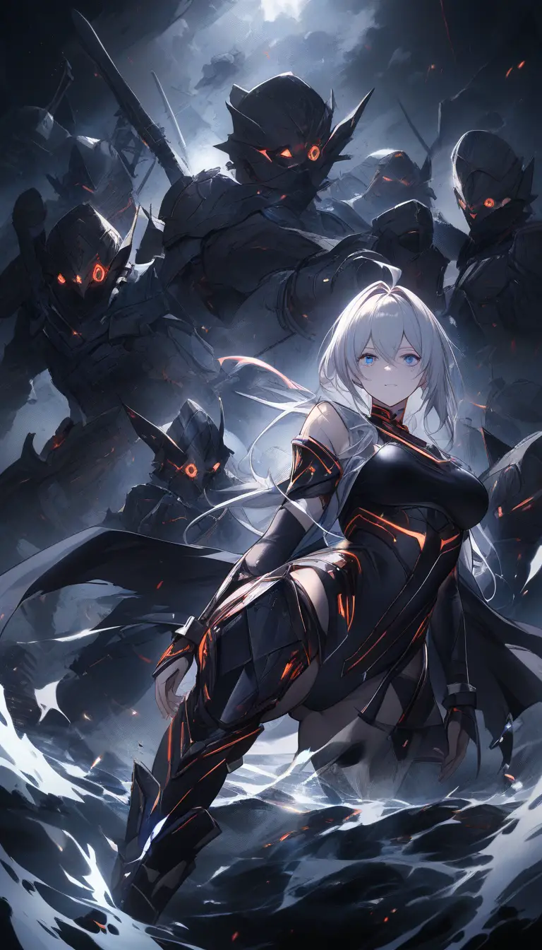 Héroïne d’anime ligotée et suspendue dans un donjon sombre