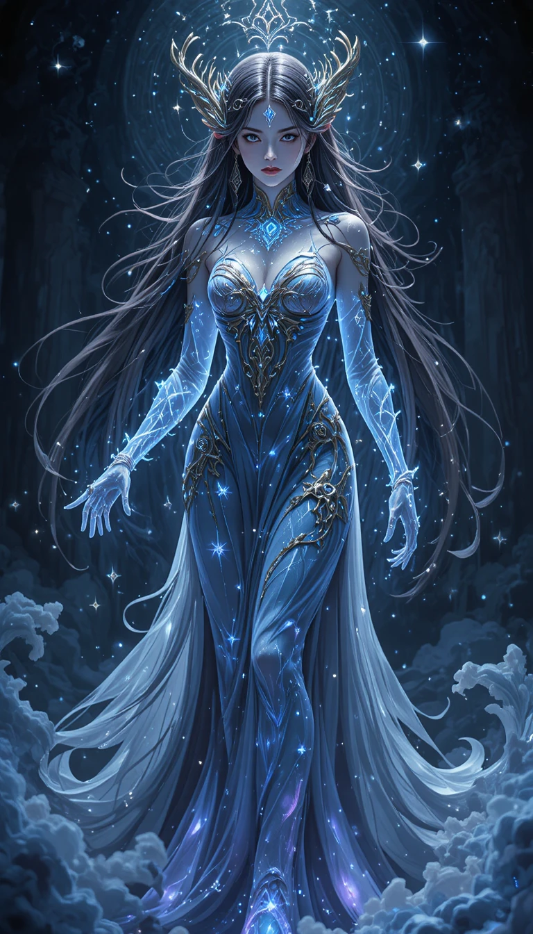 Junges Geistermädchen in einer mystischen Anime-Fantasy-Welt
