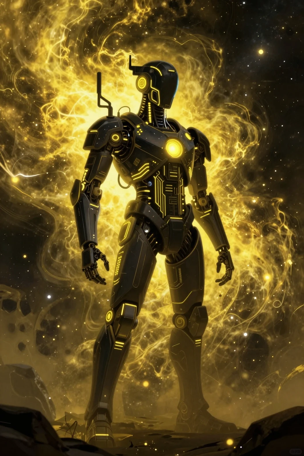 Machine de civilisation futuriste exploitant l’énergie cosmique du multivers
