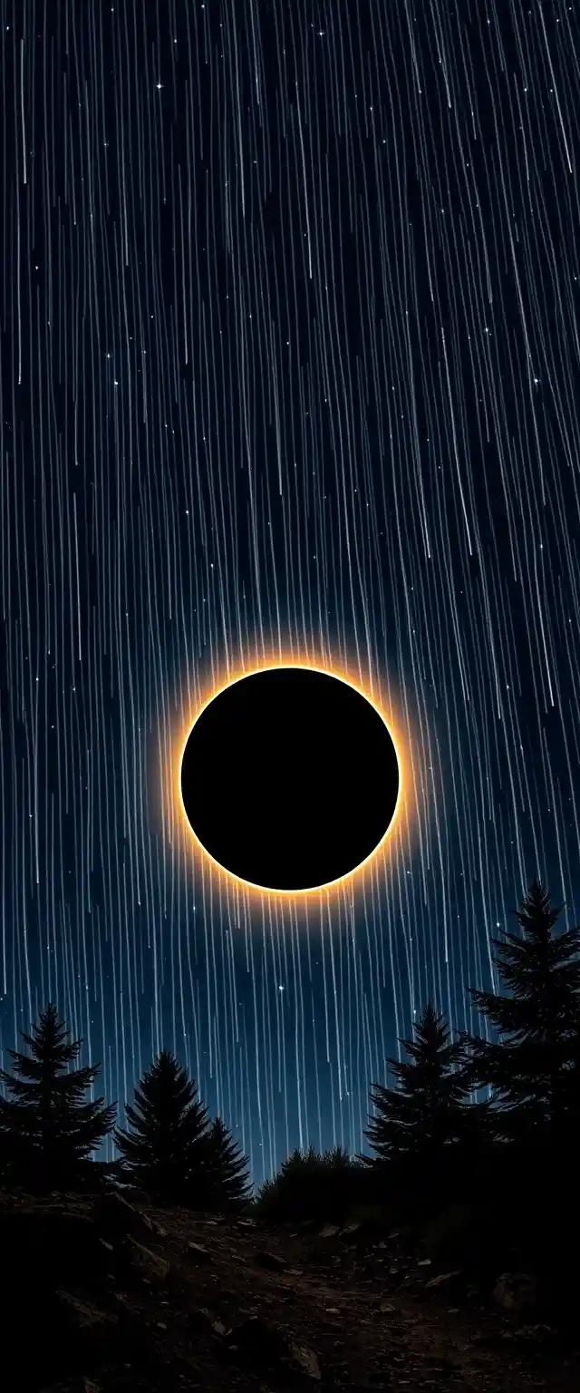 Eclipse solar dramático alinhado contra o espaço sideral escuro