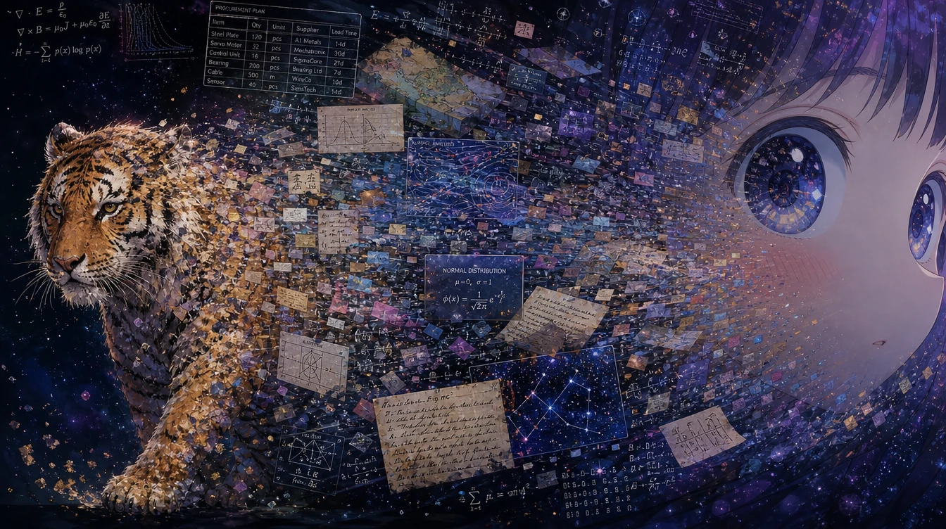 Tiger, der sich in bunte Datenfragmente auflöst