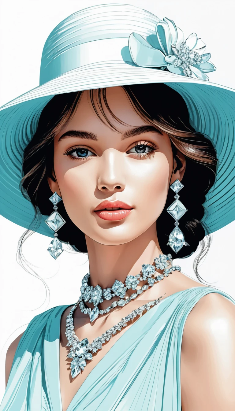 Retrato elegante de mulher em close-up com estilo vogue moderno