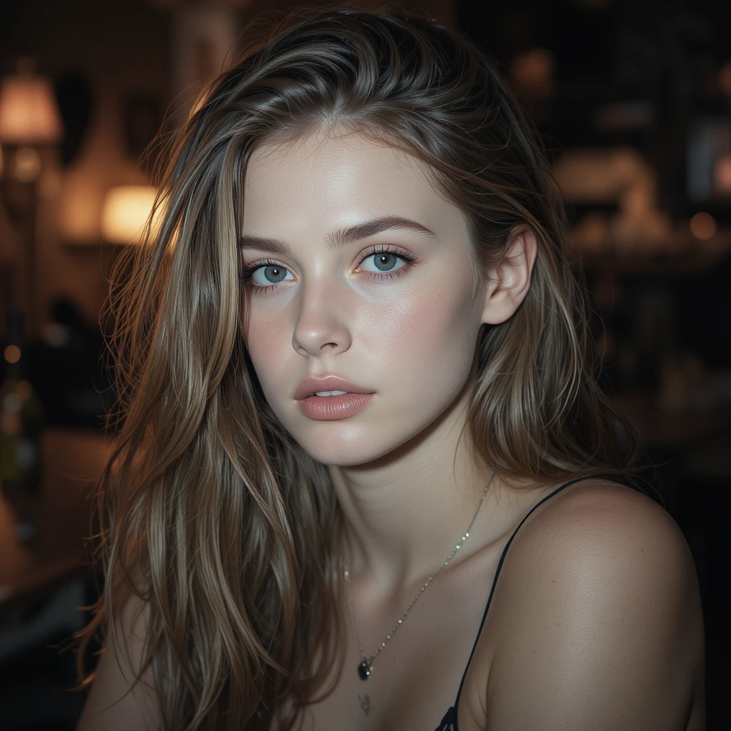 Young girl portrait with a simple neutral background