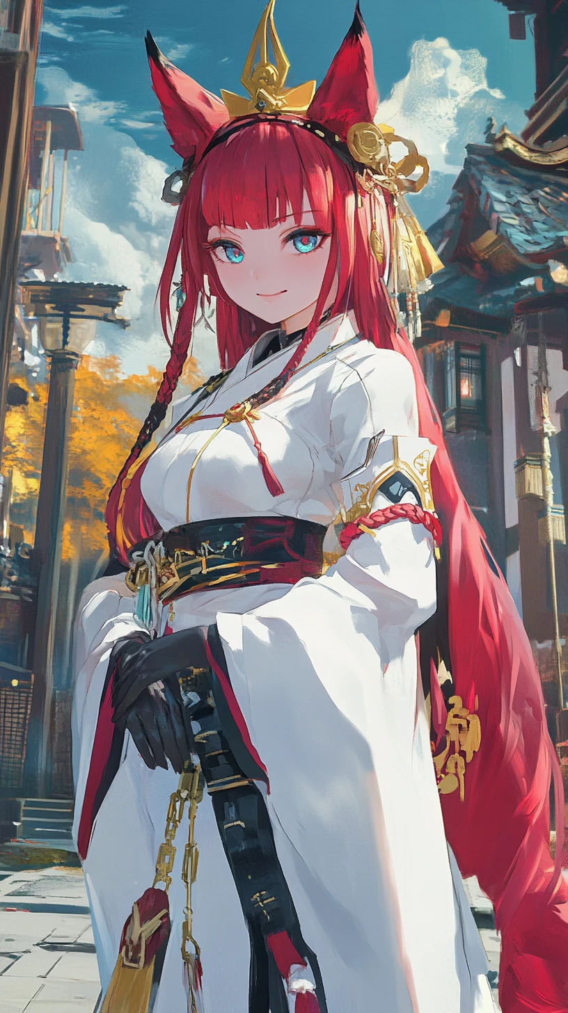 Fille d’anime joyeuse à une fête d’Halloween magique