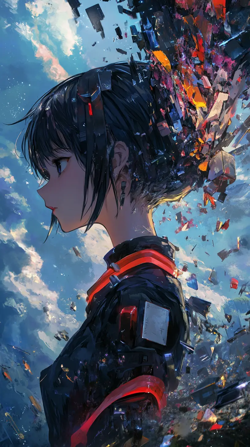 半月下漂浮空島上的奇幻城堡