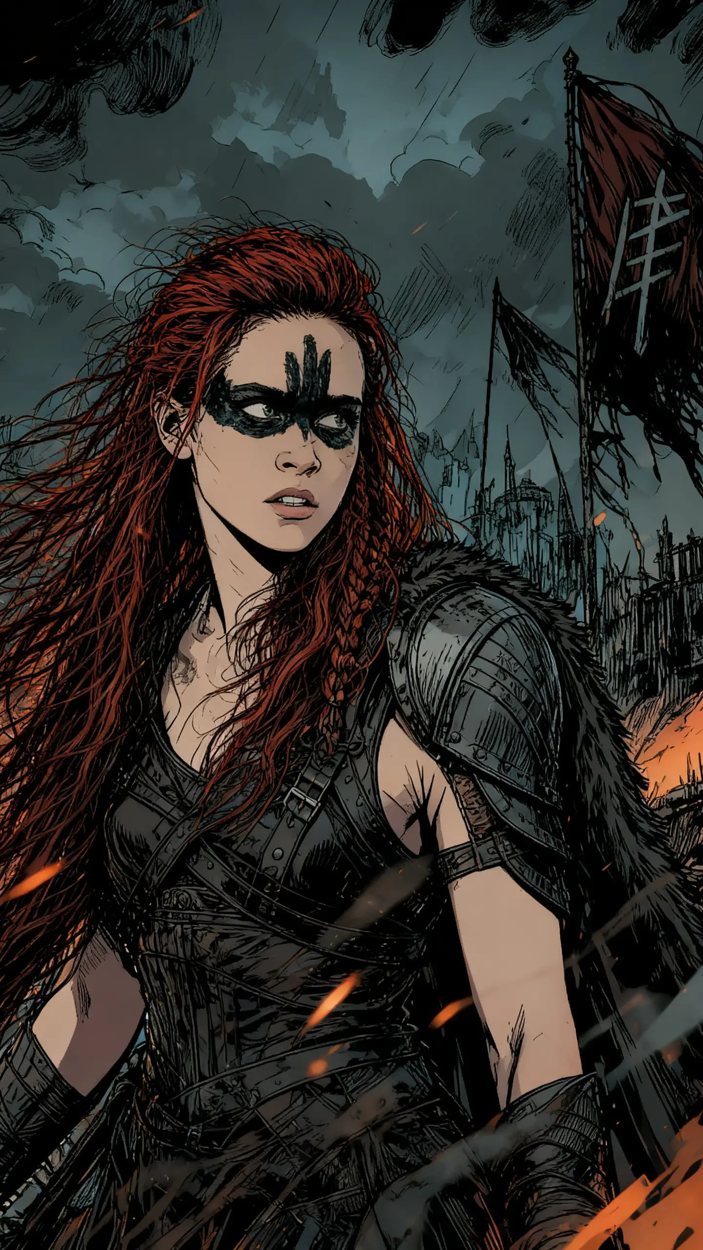 Dark-Fantasy-Digitaltusche-Illustration im Graphic-Novel-Stil
