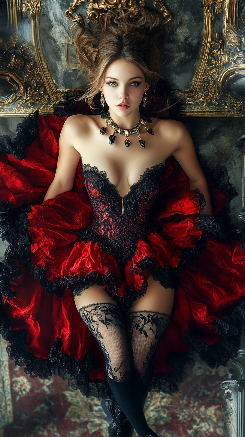 Elegante Frau, die durch eine luxuriöse Palasthalle geht