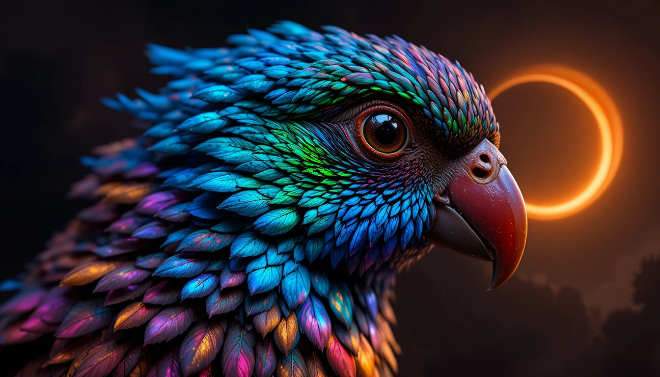 Retrato em estúdio em close-up de um papagaio colorido vibrante