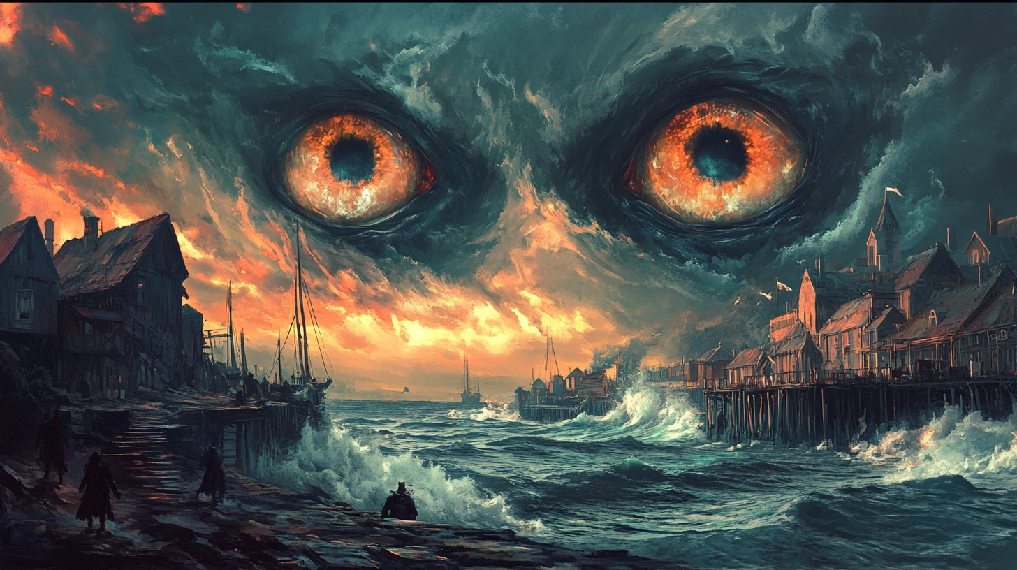 Olhos de Monstro Aquático Gigante Avançam Sobre Cidade Litorânea