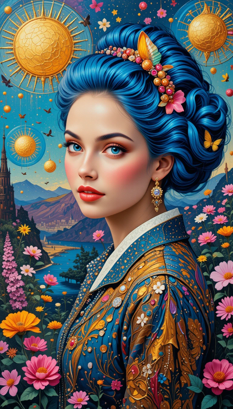 Colagem Surreal em Mixed Media com Mulher Retrô e Elementos de Disco