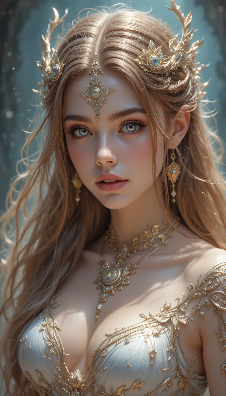 Donna sirena in stile anime fantasy in un mondo magico