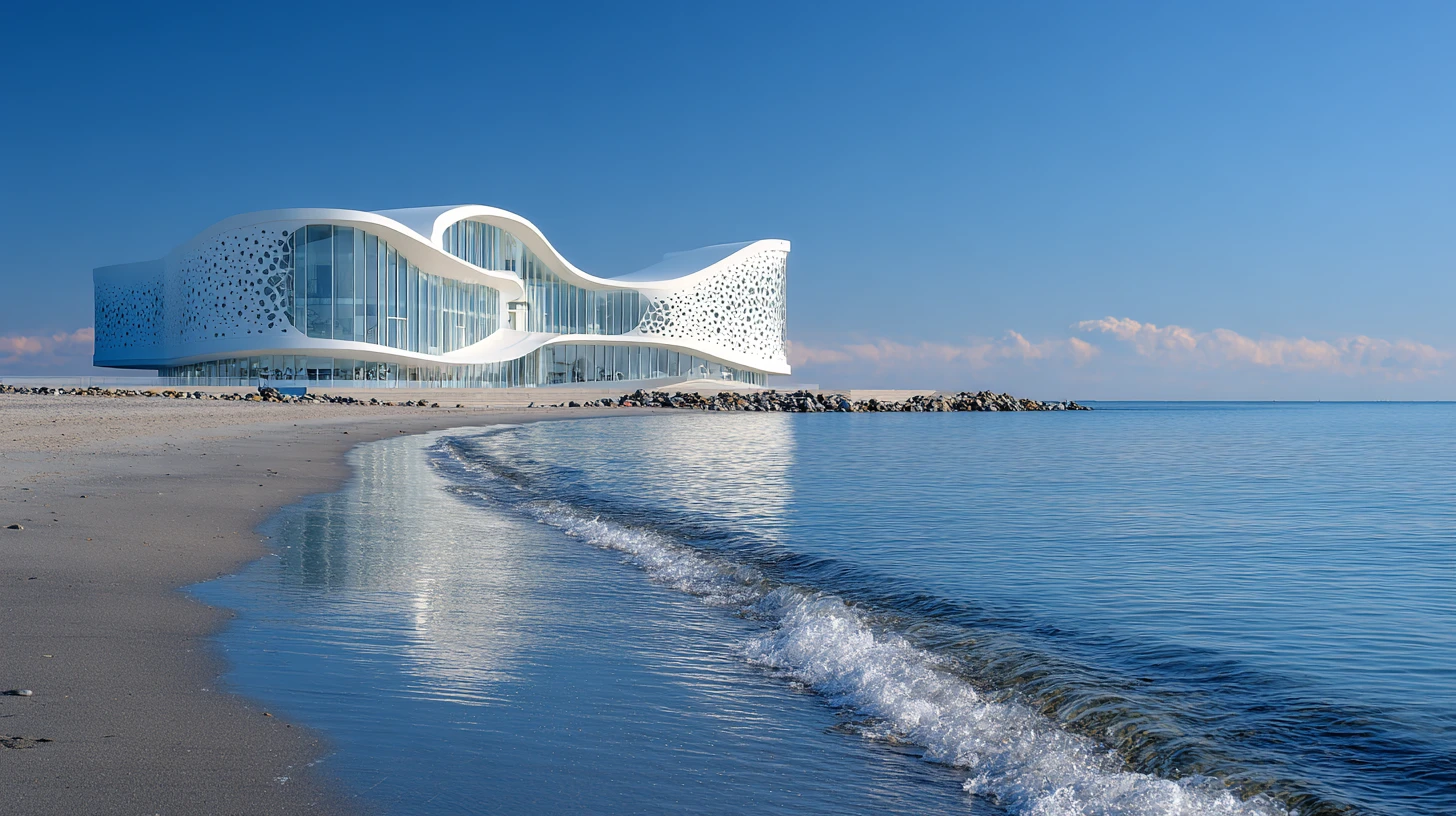 Biblioteca Submersa Surreal em uma Cidade Fantasia Afundada