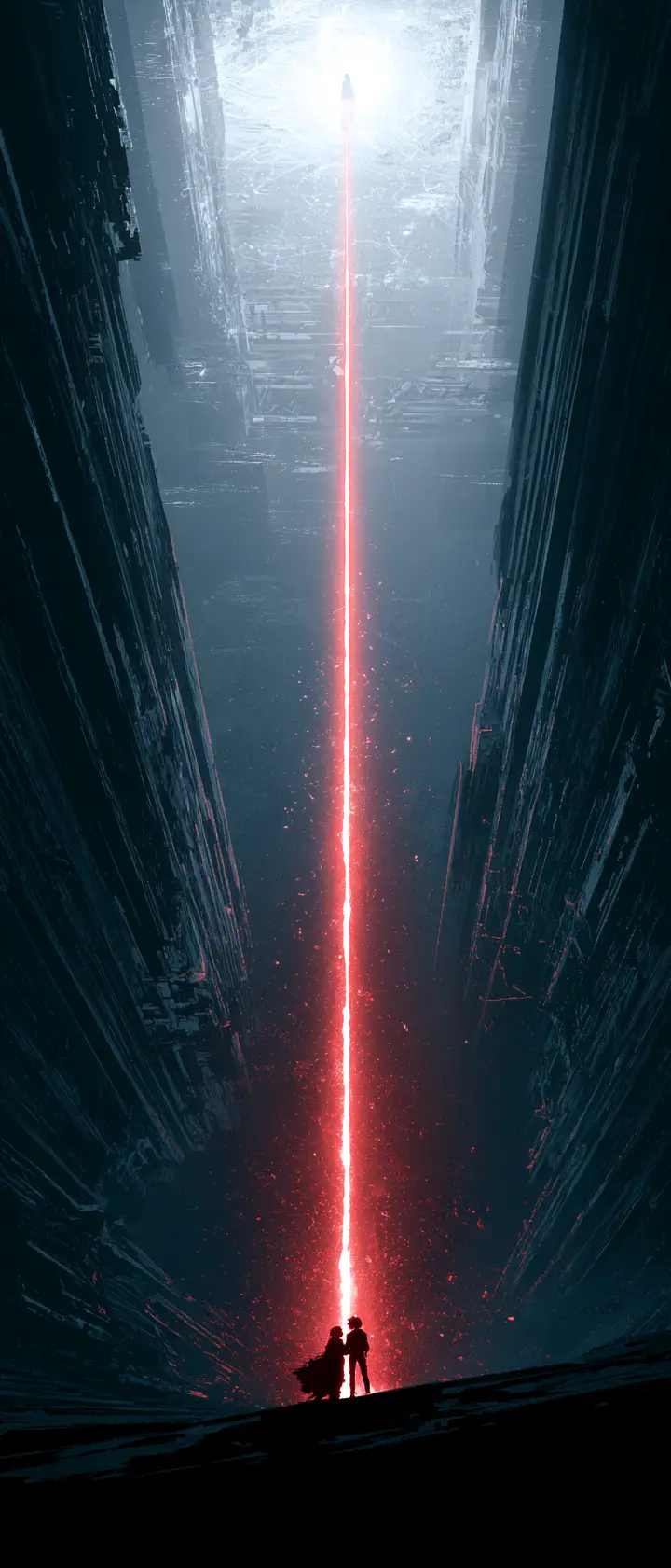 Two anime figures linked by a glowing red thread